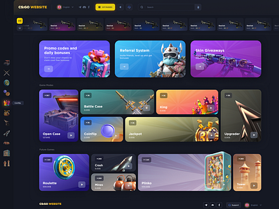 Casino/Gambling/OpenCase 2024 betting cases casino coinflip crash csgo gaming gamling jackpot juicyart mines opencases roulette skins uiux upgrader web design