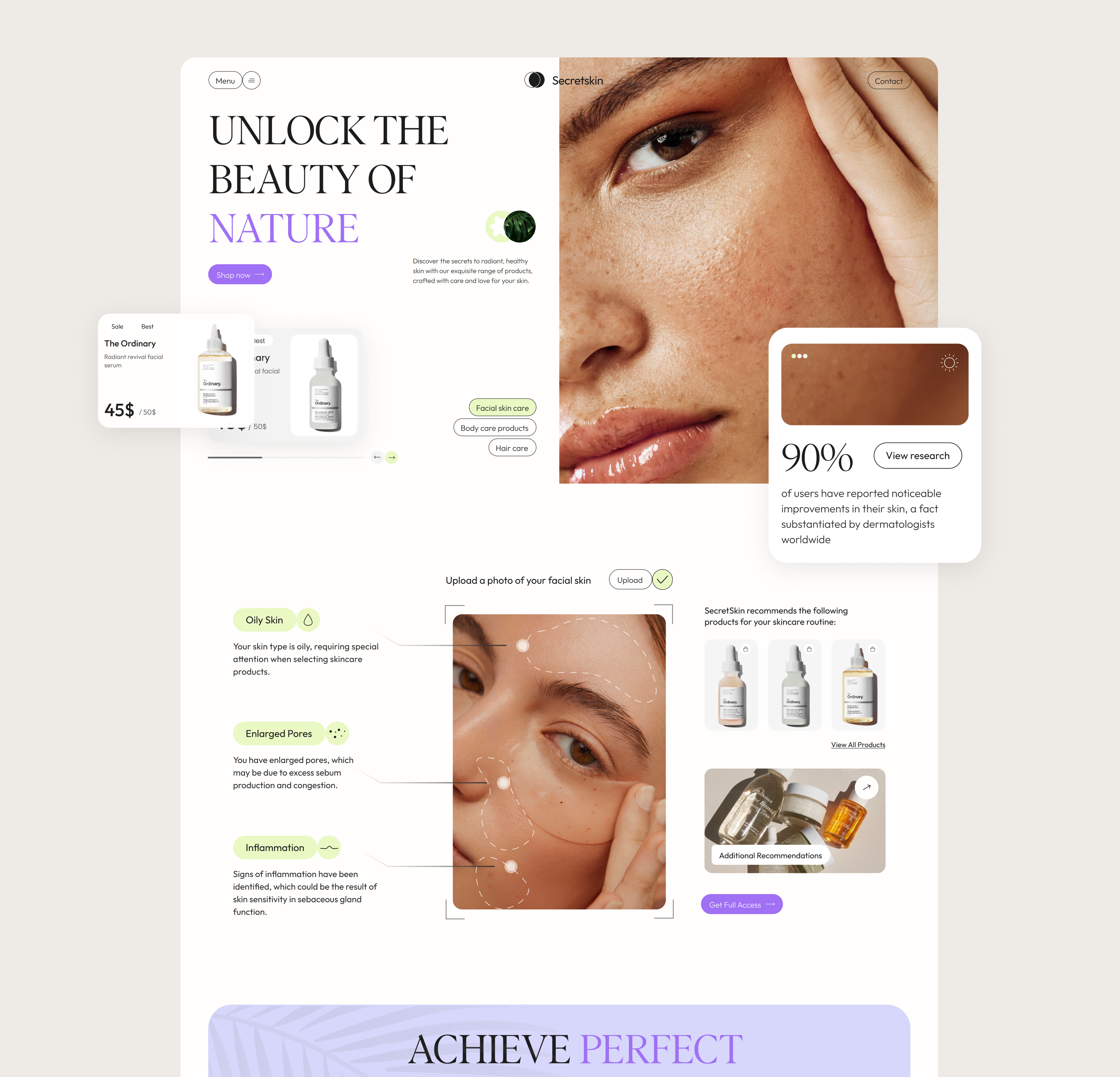 Skin Care Landing Page By Alina Babikian On Dribbble