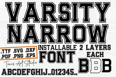 Varsity Narrow Font alphabet svg college college font college outline font font letters font svg jersey svg outline letters svg sports varsity font