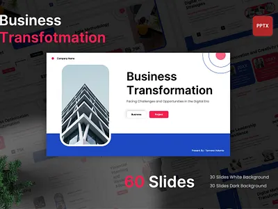 Business Transformation PowerPoint Template agency business company creative design enterpreneur enterprise innovation investor market marketing multipurpose powerpoint presentation professional report startup target transformation typography