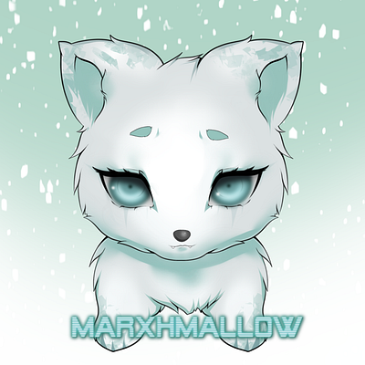 Baby Wolf: Frost Bite animal baby wolf illustration nft