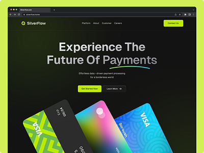 SilverFlow - Website Redesign banking banking landing page design finance finance landing page fintech fintech hero section fintech landing page hero section landing pages payment landing page ui web3