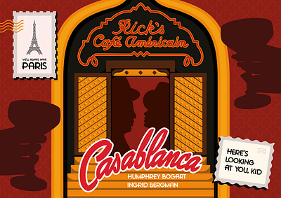 Casablanca (1942) by Michael Curtiz adobe art arte casablanca cinema design design gráfico films graphic design illustration illustrator ilustração poster vector