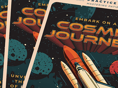 Cosmic Journey Marketing Newsletter direct mail futuristic galaxy graphic art illustration layout magazine marketing marketing strategy may the fourth be with you medical marketing nasa newsletter print print marketing retro space spaceship star wars