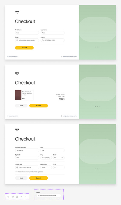 Desktop Check Out Form from Component Collector checkout component design figma form odw ui