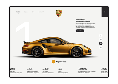 Porsche - Web Animated Landing Page 3d animation automotive branding car landing page cars motion graphics porsche ui