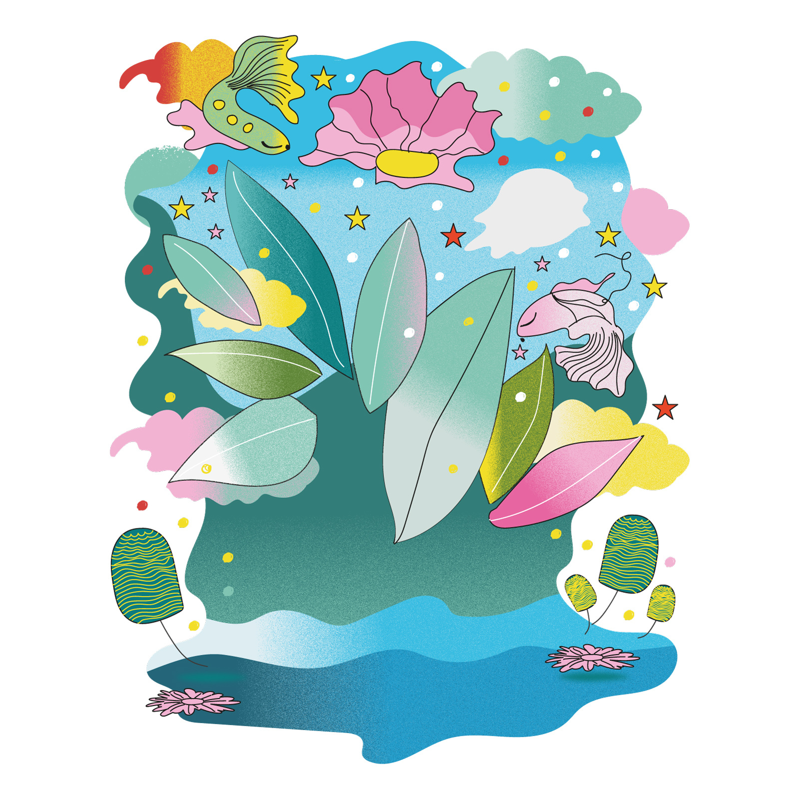 Sea Illustration art flat graphic design illustration vector