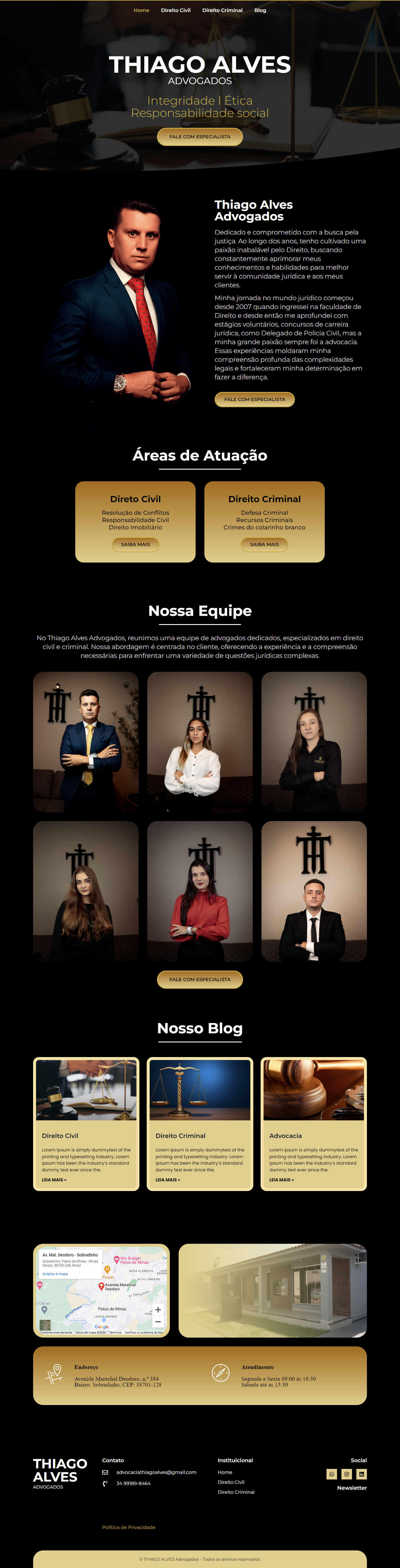 Thiago Alves Home Page - Website for Brazil elementor pro site wordpress