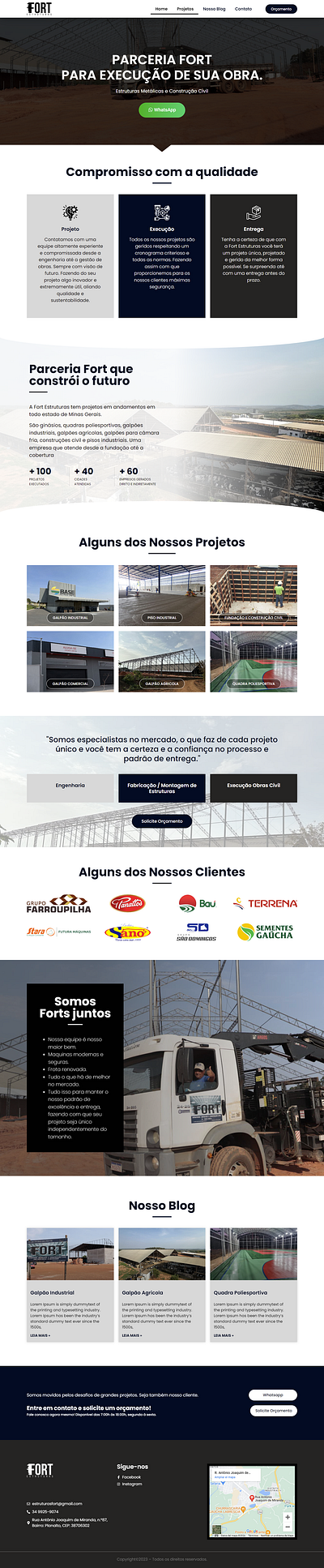 Fort Estruturas Home Page - Webiste for Brazil elementor pro site wordpress