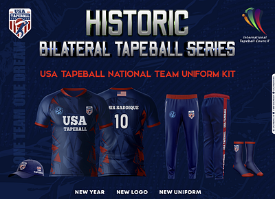 USA Tapeball Uniform Kit Design 3d branding design graphic design illustration logo mockup ui ux vector