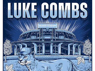Luke Combs design drawing gig poster illustration luke combs nittany lions penn state poster poster art