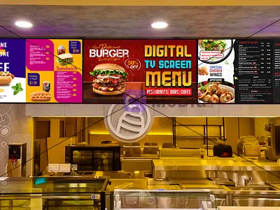 Digital TV Menu Board 3d animation branding digital tv menu graphic design logo motion graphics ui