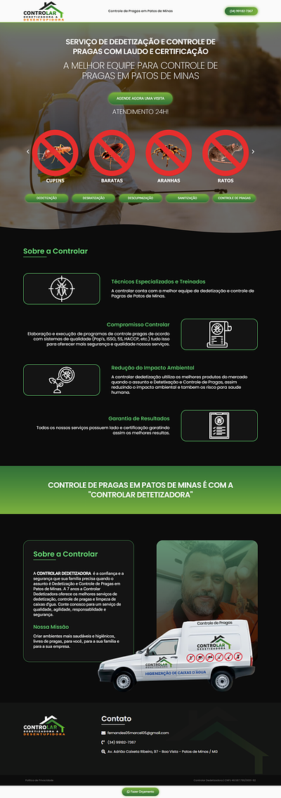 Controlar Home Page - Website for Brazil elementor pro site wordpress