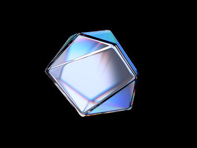 Crystal shape 3d abstract animation blender branding clean colorful crystal design diamond effect gem gemstone glass iridescent refraction render scientific shape simple