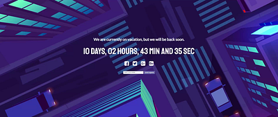 Countdown Landing Page animation clean countdown design illustration landingpage minimal time ui vacation video web website