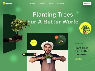 Planto - Web Design botanical clean garden green home page landing page leaves minimal nature plant plant website plantshop popular shot ui ui design uiux visual design website website design