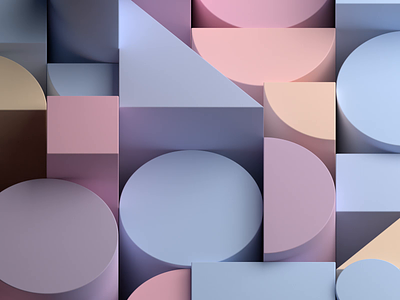 Geometric animation 3d abstract animation background blender branding clean cover design endless geometric loop looping minimal pastel colored render seamless shape simple