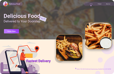 Food Delivery Landing page appetizing calltoaction convenience customertestimonials engagement fastdelivery fooddelivery foodsafety landingpage menuhighlights mouthwatering onlineordering ordertracking privacy responsive restaurants ui userexperience ux webdesign