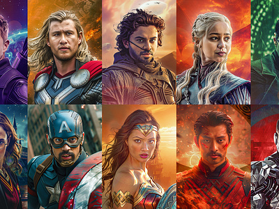Character Manipulation AI x Photoshop ai captain america design dune face swap heroes manipulation marvel photoshop poster retouch social media thor visual wonder woman