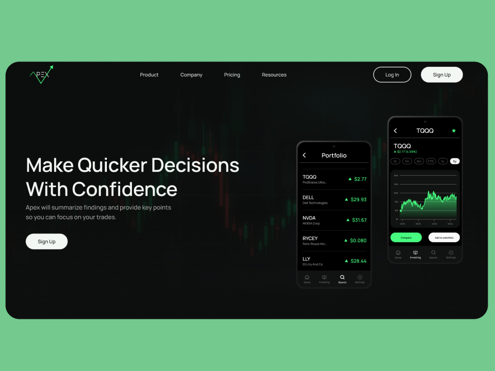 Apex Trading - Landing Page by Cesar Martinez on Dribbble