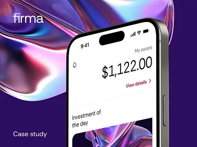 Firma | Finance App Case Study ai behance case study etf finance app fintech fintech app flat design market capital minimal ui mobile app mobile app design modern ui nav bar portfolio product design stock stock app