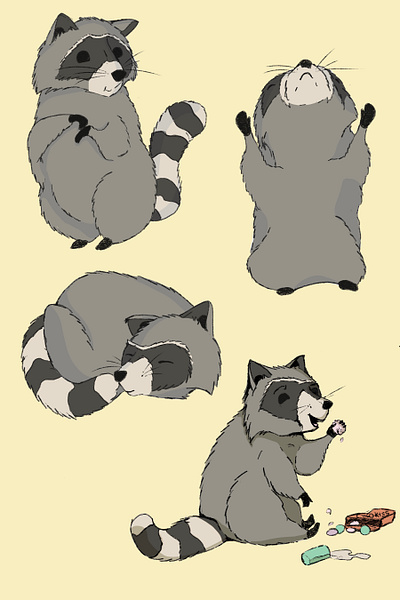 Trash Panda Or Racoon design drawing graphic design illustration procreate