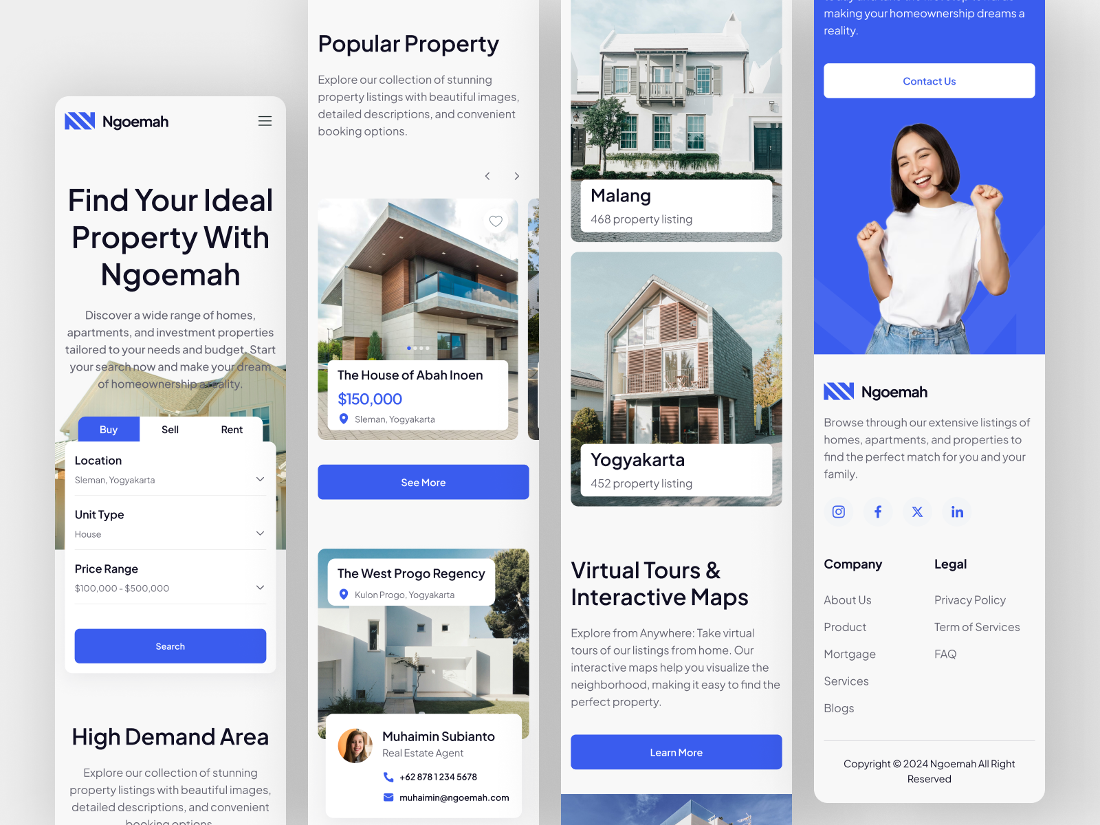Ngoemah - Responsive Property Landing Page apartment architecture booking home house landing page mortgage property property agency property website realestate relator rent residence responsive responsive website ui web design website website design