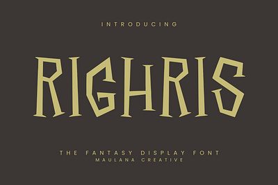 Righris Fantasy Display Font branding font fonts graphic design handmade font logo logo font maulana creative modern font nostalgic serif summer fonts sunshine font webfont website font