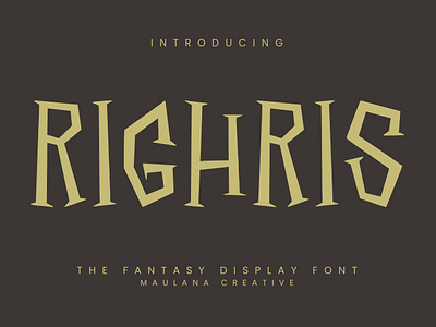 Righris Fantasy Display Font branding font fonts graphic design handmade font logo logo font maulana creative modern font nostalgic serif summer fonts sunshine font webfont website font