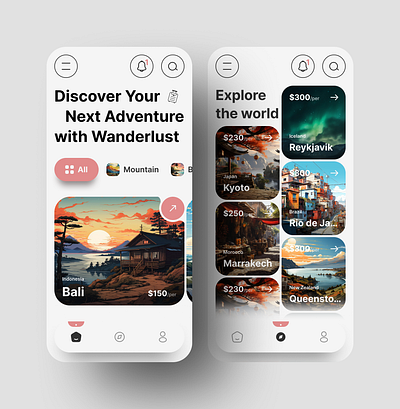 Traveling App UI Design alif alif001 app design explore figma homepage modern travel ui ui ux design ux website