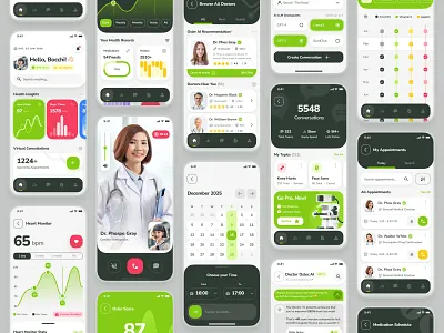 osler UI Kit: AI Telehealth App | Intelligent Doctor Companion ai doctor chatbot ai doctor companion ai health assistant ai healthcare app clean doctor app doctor appointment doctor consultation app green health healthcare healthcare app healthcare ui medical app modern patient app soft ui kit virtual care virtual health