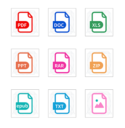 File Type Icons Design 2024 graphic design icon ui