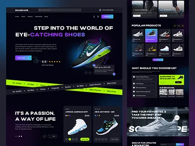 E-commerce Website clean website design e commerce ecommerce business landing page minimal online shop online store product design shoes shop shopping sportswear ui ui design uiux user interface ux web website