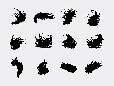 Vector Abstract Paint Brush Strokes vectors