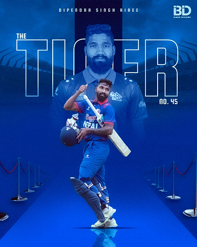 Player Poster Design ft. Dipendra Singh Airee 🇳🇵 cricket dipendra singh airee graphic design nepal nepal cricket