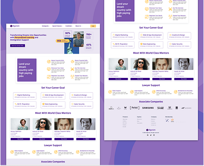 Landing Page ( EdTech Platform with Immigration Solution) b2b figma web ui homepage landing page ui ux web ui