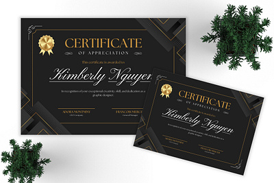 Project 09 - Certificate of Appreciation achievement appreciation award business certificate classic classy creative design elegant graduation graphic design modern print print template promotion