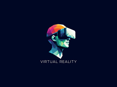 Virtual Reality Logo branding design illustration ui virtual logo virtual reality virtual reality logo virtual reality logo design vr vr head vr headset vr logo