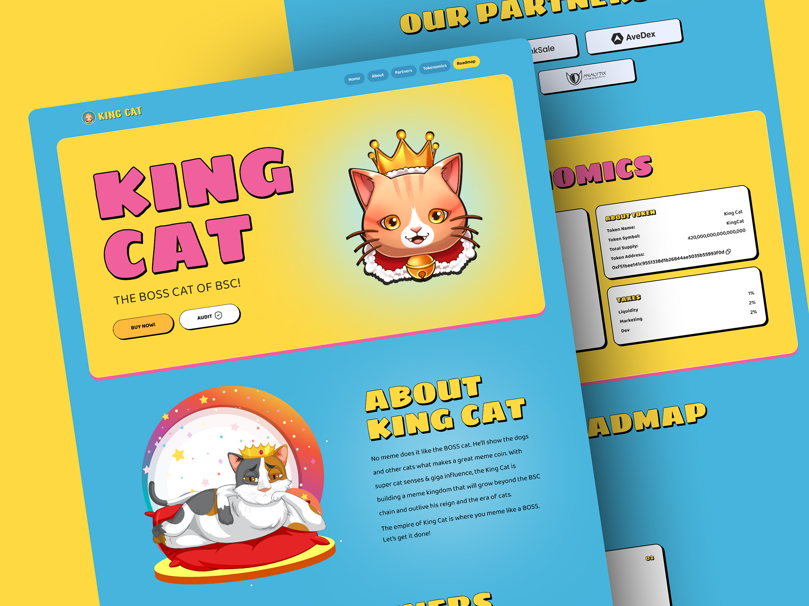 King Cat - Meme Coin Landing Page Design by Arafat Mahfuz 🔥 on Dribbble