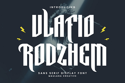 Vlafio Rodzhem Music Display Font Decorative animation branding design font fonts graphic design illustration logo nostalgic