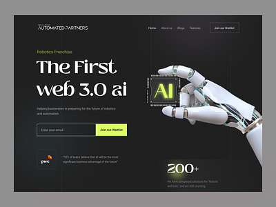 Web 3.0 Ai website design ai ai chatbot ai website automation futuristic futuristic robots landing page modern design robotics uiux web web 3 web 3.0