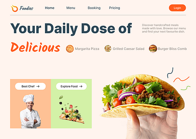 Food Website Design design typography ui ux