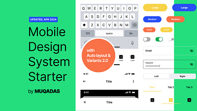 Mobile Design system starter- with Auto layout & Variants 2.0 vs design system graphic design navigation starter ui