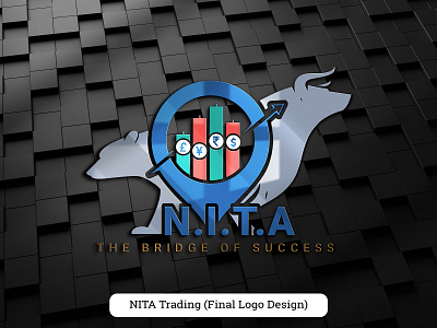 Nita Ideal Trading Academy Logo Design (Sold) abstract logo branding logo investments logo logo design share market logo trading logo