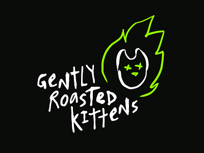 Gently Roasted Kittens animal logo band logo brand branding cat cat logo dead fire fire logo gently roasted kittens graphic design grunge kitten logo logo design mike waite vizlib