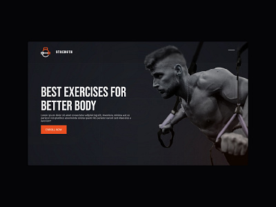 STRENGTH: Static website design (template) for a gym animation design development gym gym website modern modern design modern website responsive single page single page website ui user experience user interface ux ux and ui web web design website workout