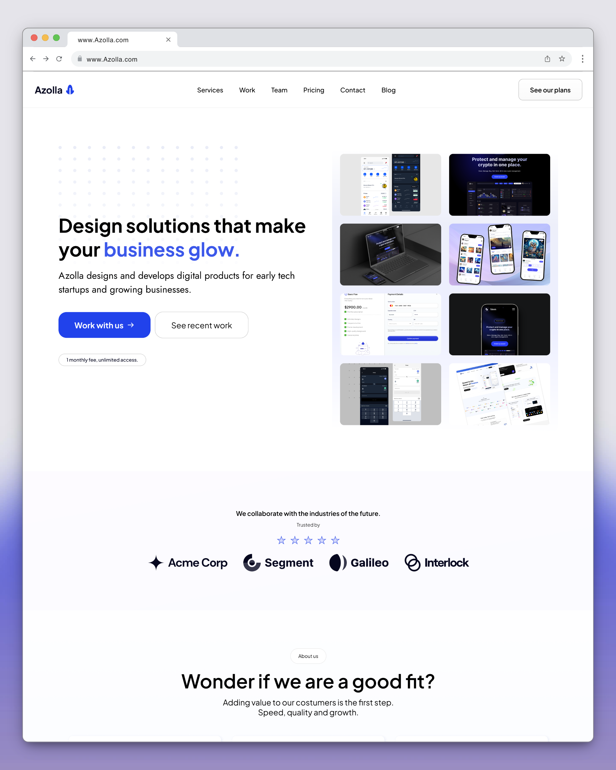 Azolla - agency template. design ui webdesign website