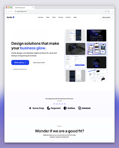 Azolla - agency template. design ui webdesign website