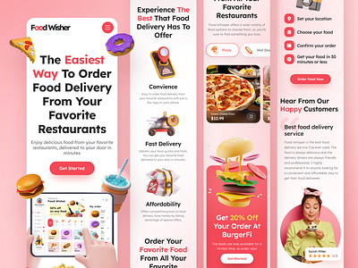 Food Wisher - Food Delivery Website Responsive adobe adobephoto delivery fifma food food icon foodpage foodwisher logo ui uiux ux