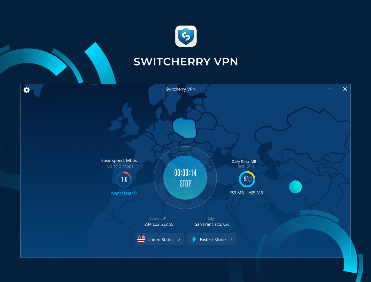 Switcherry VPN Windows custom custom ui desktop ios 18 iphone 18 protection security switcherry traffic ui ux vpn windows